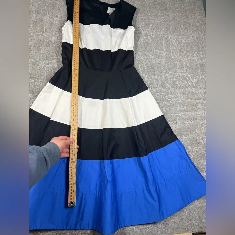 Kate Spade Corley Stretch Striped Cotton Dress Cocktail Women Size 4